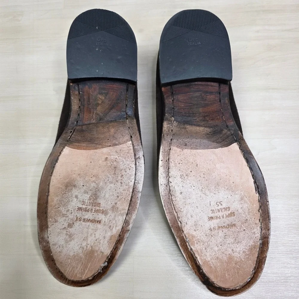 Beckett Simonon Mens Dark Brown Suede Tassel Loafers Dress Shoes Size 21